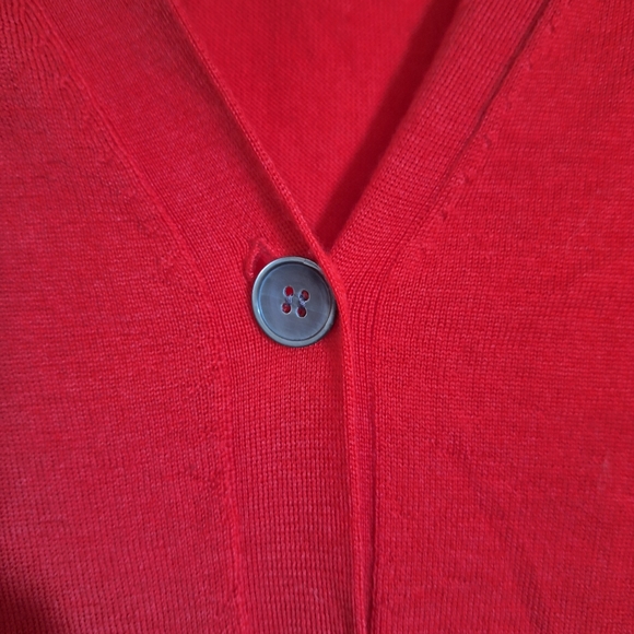 J. Crew Cherry Red Merino Wool Cardigan XXS - Picture 2 of 7